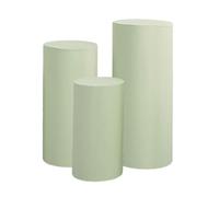 RCGOFOLLOW Couvercles de piédestal à Dessert cylindriques polyvalents, pour décoration de fête, ensemble 3 couvercles, piédestal à Dessert cylindrique léger, vert