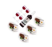 RCGOFOLLOW Ensemble de Bouteilles et Verres à vin Miniatures pour Maison de poupée, idéal pour des Heures Jeu créatif et d'imagination. Accessoires décoration à Faire soi-même.