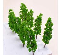 RCGOFOLLOW Ensemble de jouets d'arbres verts pliables de 10 pièces, dimensionné pour accroître le réalisme dans n'importe quel modèle de paysage. Le lot de 10 arbres verts vifs