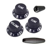 RCGOFOLLOW Kit d'accessoires pour guitare avec bouton de volume, poignée à bascule simple professionnelle, kit d'accessoires pour guitare électrique DIY, noir et blanc