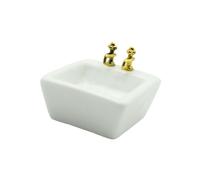 RCGOFOLLOW Lavabo Miniature 1/12, Accessoire pour Maison de poupée, lavabo de Simulation, Jouet Durable pour créer Une scène Salle Bain Unique. Mini , Mini en céramique, scène Vie. , Carré