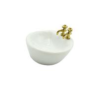 RCGOFOLLOW Lavabo Miniature 1/12, Accessoire pour Maison de poupée, lavabo de Simulation, Jouet Durable pour créer Une scène Salle Bain Unique. Mini , Mini en céramique, scène Vie. , Ovale