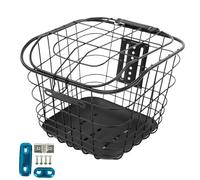 RCGOFOLLOW Panier de vélo de route en métal noir avec couvercle, grande capacité et solution rangement élégante pour vélos homme et femme. Panier rangement universel pour hommes et femmes.