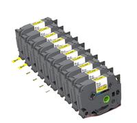 RCGtnnesa Ruban Étiquette Fil Flexible 6 mm Jaune TZ-FX611 TZFX611 Compatible with Label Maker(Black on Yellow)