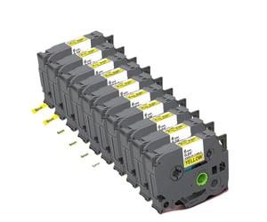 RCGtnnesa Ruban Étiquette Fil Flexible 6 mm Jaune TZ-FX611 TZFX611 Compatible with Label Maker(Black on Yellow)