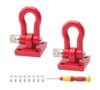 Rchobbytop Crochets de remorquage en métal pour remorque à chenilles RC Accessoires de décoration pour camion RC Rock Crawler SCX10 TF2 D90 D110 CC01 HILUX Wraith Tundra TRX-4, rouge