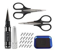 Rchobbytop Ensemble de 24 pièces avec alésoir, ciseaux incurvés, ciseaux droits, clips de corps et vis de quincaillerie pour voitures télécommandées 1/8 1/10 1/12 RC