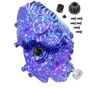 RCHuiWow Transmission RC avec pièce de mise à niveau pour 1/10 Axia1 SCX10 AXI03004 Capra 1.9 UTB, boîtier de transmission complet en alliage d'aluminium avec engrenage, mélange violet et bleu
