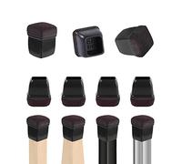 RCHYFEED 24 pièces Embouts pour Pieds de Chaise 14-19mm avec Patins en Feutre, Couvre-Jambes de Meuble en Silicone Noir, Chair Leg Cups Protection pour Meubles, Résistants Rayures et Chocs élastique