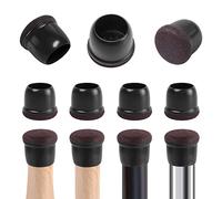 RCHYFEED 24 pièces Embouts pour Pieds de Chaise 20-28mm avec Patins en Feutre, Couvre-Jambes de Meuble en Silicone Noir, Chair Leg Cups Protection pour Meubles, Résistants Rayures et Chocs élastique