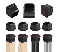 RCHYFEED 24 pièces Embouts pour Pieds de Chaise 30-36 mm avec Patins en Feutre, Couvre-Jambes de Meuble en Silicone Noir, Chair Leg Cups Protection pour Meubles, Résistants Rayures et Chocs élastique