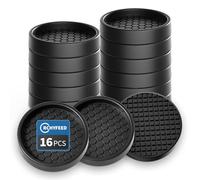 RCHYFEED Antiderapant Patin, 16 Pcs Protection Pied de Chaise, 5 CM Tampon Caoutchouc, Patins de Meubles, Patin Caoutchouc pour La Fixation en Place des Mobiliers, LMarron-Ronde