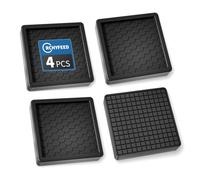RCHYFEED Antiderapant Patin, 4 Pcs Protection Pied de Chaise, 5 CM Tampon Caoutchouc, Patins de Meubles, Patin Caoutchouc pour La Fixation en Place des Mobiliers, Marron-Square