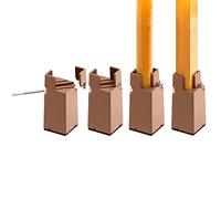 RCHYFEED Rehausseurs de Meubles Réglables 10 cm avec Pince à Vis, 4 Pouces Rehausseur Pieds de Lit, Table, Canapé, Bureau, Rehausseur Meuble Robuste pour Pieds de Chaise de 0,8 à 1,6 Pouces, Marron