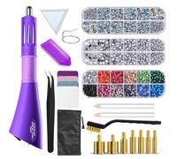 RCIDOS Applicateur Strass Hotfix,Kit de stras-s,Avec 7 Pointes Applicatrices Et Stra-ss 3 Boîtes De S-trass à Paillettes Pincette Plateau Utilisé Pour DIY Les Tissus Les Vêtements L'Artisanat Etc