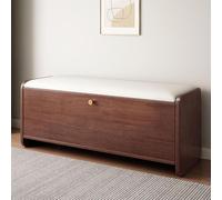 RCJCQSR Meuble à chaussures en bois avec 2 tiroirs rabattables, banc d'entrée avec cadre en bois massif, organiseur de chaussures moderne avec siège rembourré pour chambre à coucher, couloir (taille