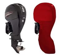 RCLONGEU Bâche Moteur Bateau Complet Imperméable, Étui pour Capot, Cache Moteur Hors-Bord pour Bateau Adapté pour Couverture Imperméable Moteur (Rouge,8-10HP)