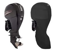 RCLONGEU Bâche Moteur Bateau Complet Imperméable, Étui pour Capot, Cache Moteur Hors-Bord pour Bateau Adapté pour Couverture Imperméable Moteur (Noir,100-150HP)