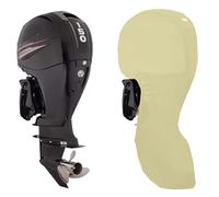 RCLONGEU Bâche Moteur Bateau Complet Imperméable, Étui pour Capot, Cache Moteur Hors-Bord pour Bateau Adapté pour Couverture Imperméable Moteur (Beige,250-300HP)