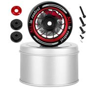 RCMYou Télécommande de volant télécommandée pour Sanwa MT4 MT5 M12 M17/Flysky Noble NB4/Futaba 4PX 7PX 10PX/Wfly X9, volant RC en aluminium, rouge