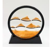 RCQD Sablier Decoratif Cadre Sable Mouvant 3D Art du en Mouvement Peinture de Qui Coule Convient pour Kits de pour Enfants Cadeaux (Or,7",Niveau 3)