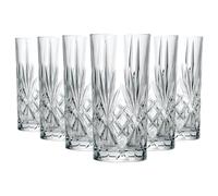 RCR 25766020006 Melodia Luxion Crystal Lot de 6 Verres à Cocktail, Verres de Boissons pour Jus ou Soda, Verres Long Drink en Cristal, 360 ml, Verres Tumblers à Eau, Compatibles Lave-Vaisselle