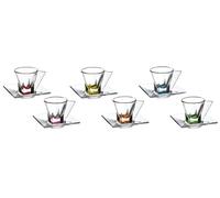 RCR CAL268 Fusion Crystal Multicolor Espresso Set by Cristal