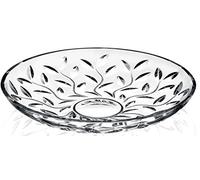 RCR Crystal Laurus Lot de 6 assiettes à dessert en cristal sans plomb Motif floral botanique