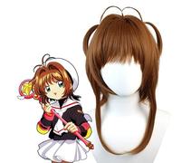 Rcrllya Anime Card Captor Sakura Kinomoto Perruques Cosplay Costume Card Captor Sakura Femmes Fille Synthétique Cheveux Halloween Party Perruque
