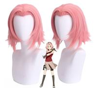Rcrllya Anime Haruno Sakura Cosplay Perruques Rose Court Résistant À La Chaleur Synthétique Perruque De Cheveux Cap pour Les Filles