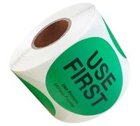 RCS Lot de 2 autocollants « Use First » - Étiquettes de contrôle des stocks pour cuisine, restaurant et service alimentaire - Vert