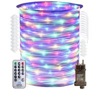 RcStarry 30M 300 LED Dia 3mm Tube lumineux à LED Extérieur avec Gratuit Clips De Câble, 8 Modes avec Télécommande IP67 Guirlande LED Bande lumineuse pour Intérieur extérieur Décoration, Multicolore