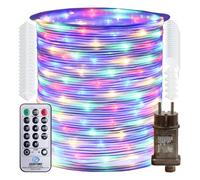 RcStarry 50M 500 LED Dia 3mm Tube lumineux à LED Extérieur avec Gratuit Clips De Câble, 8 Modes avec Télécommande IP67 Guirlande LED Bande lumineuse pour Intérieur extérieur Décoration, Multicolore