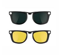 RCstyle Compatible avec les lunettes intelligentes Ray-Ban Meta Wayfarer (standard) avec clip à changement de couleur 50-22 Taille M (vision nocturne jaune, vert), jaune, 50-22