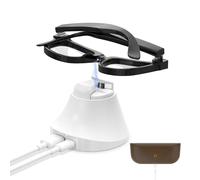 RCstyle HiBloks Station de charge magnétique pour Ray-Ban Meta Wayfarer/Skyler, station de charge rapide avec indicateur LED pour lunettes intelligentes et étui à lunettes (blanc)