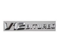 RCTGPGJAC Chrome» V12 BITURBO Autocollant 3D en Plastique ABS for Coffre de Voiture, Lettres arrière, Badge, emblème, adapté for Mercedes Benz