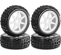 RcThjia 1/8 RC Off-Road Buggy Racing Pneus et roues 17 mm Hex RC Pneus avec inserts en mousse pour ARRMA 1/8 Typhon 3S/6S Losi 8IGHT HongNor FS Racing KYOSHO MP10 MP9 MP9e Neo HSP Hyper. (4 pièces