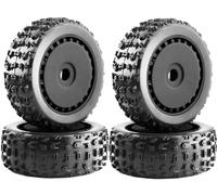 RcThjia Pneus et roues 1/8 RC tout-terrain Buggy Racing 17 mm Hex RC avec inserts en mousse pour ARRMA 1/8 Typhon 3S/6S Losi 8IGHT HSP Hyper HongNor FS Racing KYOSHO MP10 MP9 MP9e Neo (4 pièces