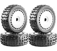 RcThjia Pneus et roues 1/8 RC tout-terrain Buggy Racing 17 mm Hex RC avec inserts en mousse pour ARRMA 1/8 Typhon 3S/6S Losi 8IGHT HSP Hyper HongNor FS Racing KYOSHO MP10 MP9 MP9e Neo (4 pièces