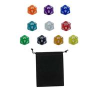RCULWPLP 10 Pièces Dés Polyédriques Lot de Dés Multiformes pour Jeux Sociaux Fabriqué En Acrylique Transport Facile Chiffres Confortables à Lire Convient Jeux, Dés transparents