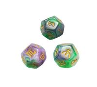 RCULWPLP 3 Pièces Dés Polyédriques Dés Multifacettes à Dés D'Astrologie Résistant En Acrylique Lisibles Accessoires pour Jeux de Société Jeux de Carte, Modèle E