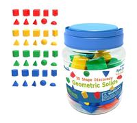 RCULWPLP 40 Pièces de Formes 3D Colorées et Sensorielles Géométriques Solides pour L'apprentissage, Cadeau de