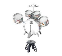 RCULWPLP 5 Pièces Batterie Enfant Set Percussion Jouet Musical Batterie Simulée avec Tabouret En PP Soutient L'Éveil Musical Adapté à La Maison Fête Cadeau App, StyleB