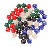 RCULWPLP 50 Pièces Dé Polyédrique D12 Dés Acryliques Sac Pratique Chiffres Colorés Conviennent Enseignement Mathématique Jeux Rôle