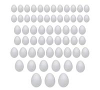 RCULWPLP 60 œufs de Pâques Décoratifs En Mousse à Peindre - Projets Créatifs pour Enfants - Bricolage - Œufs Artificiels pour La Décoration - Panier à œufs, 60 Pièces Assorties