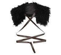 RCULWPLP Châle Médiéval Homme Accessoire Cape Costume Déguisement Épaule Col Fausse Polyester Confortable Adapté pour Bal Théâtre Festival Médiéval, Noir