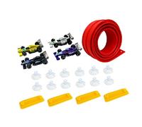 RCULWPLP Circuit de Course Flexible pour Enfants, Rampe de Roulage, Jeu Interactif et Pliable pour Enfants à Partir de 3 Ans. Idée, Rouge 4m