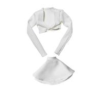 RCULWPLP Ensemble D'accessoires de Costume pour Figurine à L'échelle 1/6, Haut à Manches Longues et Jupe, Tenue de Cosplay Rétro pour Figurines, Blanc
