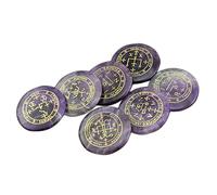RCULWPLP Ensemble de 7 Pièces en Améthyste, Cristal Poli Gravé du Symbole des Sept Archanges.
