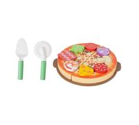 RCULWPLP Ensemble de Pizza En Bois pour Jouer à La Cuisine, Jouet de Découpe et de Service, Idéal pour Développer Les Compétences Des Enfants, S